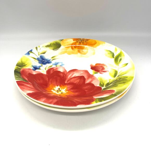 Pier 1 Imports Amelia Set of 2 Salad Plates 9" Ironstone - Picture 2 of 5